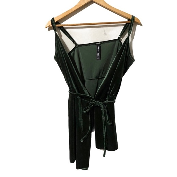 Design Lab by Lord&Taylor Velvet Belted Wrap Top
